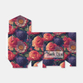 Oranje rood paarse bloemenelegante kalligrafie bedankdoosjes (Uitgevouwen)