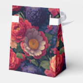 Oranje rood paarse bloemenelegante kalligrafie bedankdoosjes (Achterkant)