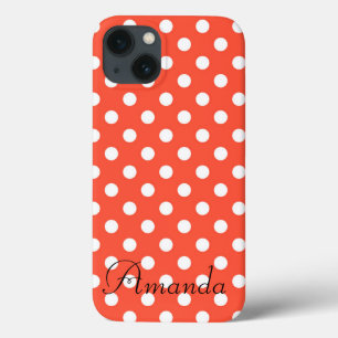 Oranje, Rood, terracotta polka stippen Case-Mate iPhone Case