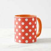 Oranje, Rood, terracotta stippen Mok (Voorkant rechts)