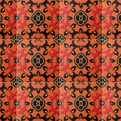 Oranje Rood Zwart Etnicus Arabesque Boho Chic Tegeltje