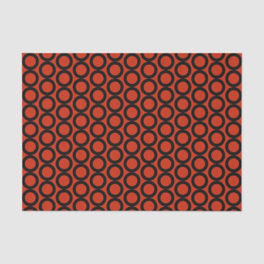 Oranje Rood Zwart Patroon Tissuepapier (Voorkant)