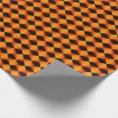 Oranje rood zwart speldenkpatroon cadeaupapier (Hoek)