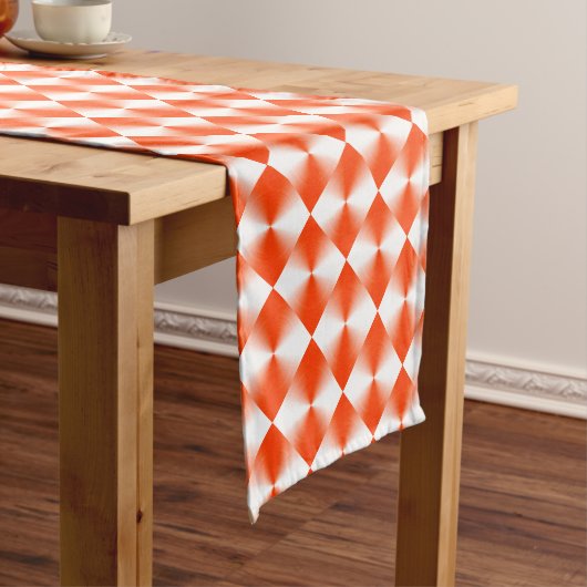 Oranje Rooddiamantpatroon Korte Tafelloper (Voorbeeld)