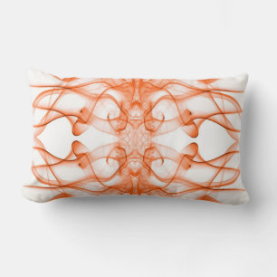 Oranje Rook Symmetrisch Minimalistisch Wit Kussen
