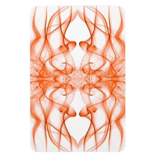 Oranje Rook Symmetrisch Minimalistisch Wit Magneet (Verticaal)