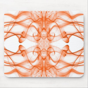 Oranje Rook Symmetrisch Minimalistisch Wit Muismat