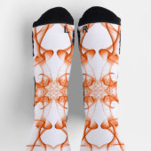 Oranje Rook Symmetrisch Minimalistisch Wit Sokken (Top)