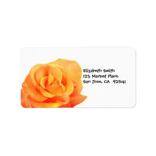 Oranje Roos Adres Etiket (Voorkant)