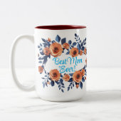 Oranje Roos Beste Mam Ever Betoverende Bloemen Moe Tweekleurige Koffiemok (Links)
