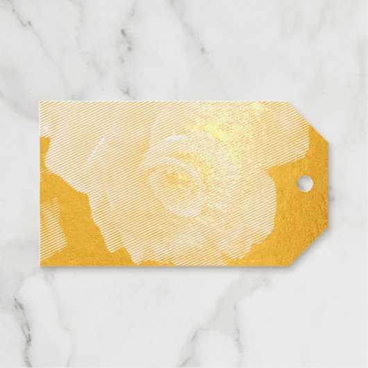 Oranje roos bloem cadeaulabels (Voorkant (horizontaal))