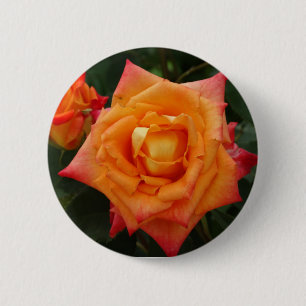 Oranje Roos Bloem Foto Ronde Badge Button 5,7 Cm