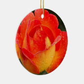 Oranje Roos Bloemen Keramisch Ornament (Rechts)