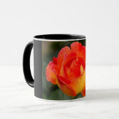 Oranje Roos Bloemen Mok (Voorkant links)