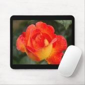 Oranje Roos Bloemen Muismat (Met muis)