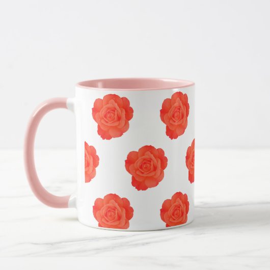 Oranje Roos Bloemen Roze Custom Art Gifts Favors Mok (Links)