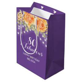 Oranje Roos Bloemen String Lights Paarse Verjaarda Medium Cadeauzakje