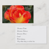 Oranje Roos Bloemen Visitekaartje (Voorkant / Achterkant)