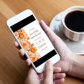 Oranje Roos Bloemenbruiloft Kaart