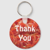 Oranje Roos Bloemenwaardering Dank u Sleutelhanger (Voorkant)