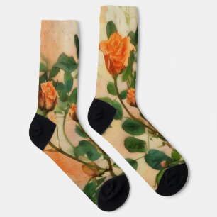 Oranje Roos Bloemige Kunst Sokken Bloem Sokken