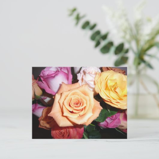 Oranje Roos Briefkaart (Staand voorkant)