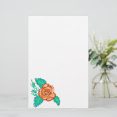 Oranje Roos Briefpapier (Staand voorkant)