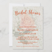 Oranje Roos bruids doucheuitnodiging Kaart (Voorkant)