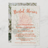 Oranje Roos bruids doucheuitnodiging Kaart (Voorkant / Achterkant)