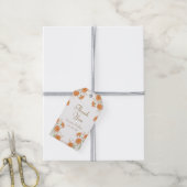 Oranje Roos Bruiloft Cadeaulabel (Met Touw)