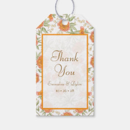 Oranje Roos Bruiloft Cadeaulabel