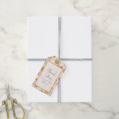 Oranje Roos Bruiloft Cadeaulabel (Met Touw)