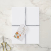 Oranje Roos Bruiloft Cadeaulabel (Met Touw)