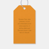 Oranje Roos Bruiloft Cadeaulabel (Achterkant)