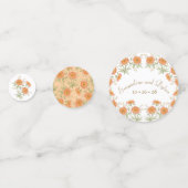 Oranje Roos Bruiloft Confetti (Voorkanten)