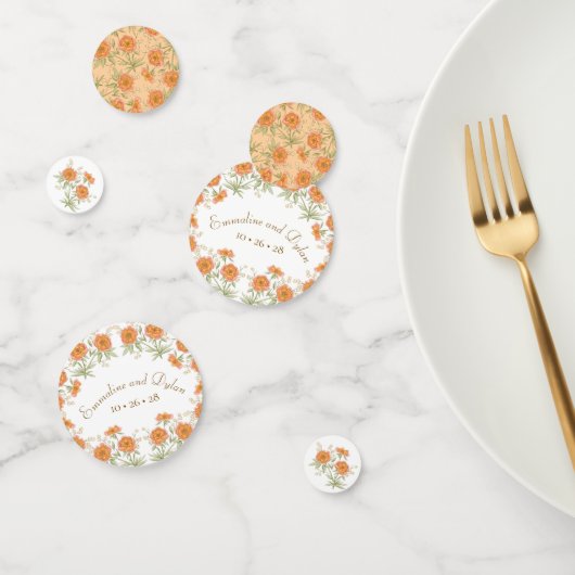 Oranje Roos Bruiloft Confetti (Groep)