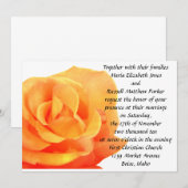 Oranje Roos bruiloft Kaart (Voorkant / Achterkant)