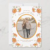 Oranje Roos Bruiloft Save the Date Kaart (Voorkant)