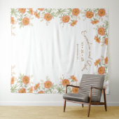 Oranje Roos Bruiloftsfotobehang Wandkleed (In Situ (horizontaal))