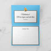 Oranje Roos Cutout Foto Sky Blue Moederdag Kaart (Binnen)