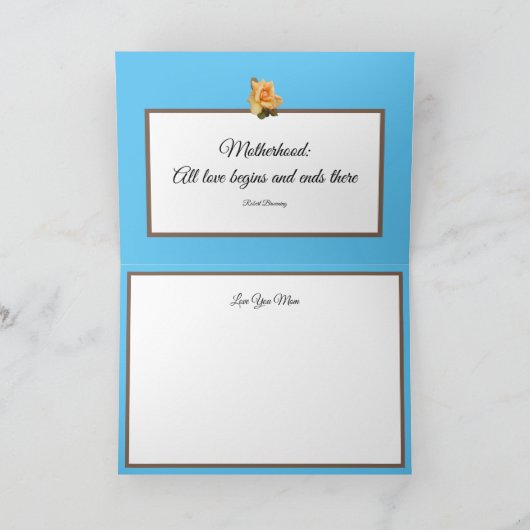 Oranje Roos Cutout Foto Sky Blue Moederdag Kaart (Binnen)