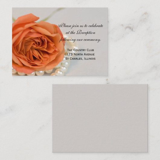 Oranje Roos en parelbruine Kaart (Voorkant / Achterkant)