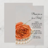 Oranje Roos en Pearls General Party Invitation Kaart (Voorkant / Achterkant)