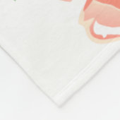 Oranje roos en wit klassiek print fleece deken (Hoek)