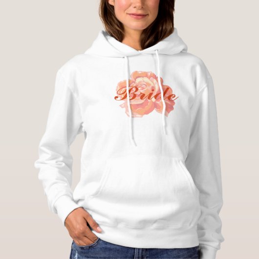 Oranje roos floraalafdruk hoodie (Voorkant)
