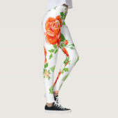 Oranje roos floraalafdruk leggings (Rechts)