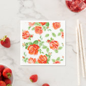 Oranje roos floraalafdruk servet (Insitu)