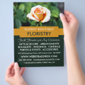 Oranje Roos, Florist, gebladerte Adverteren Flyer (Hand)