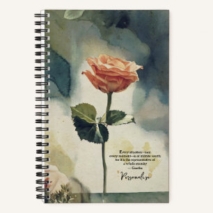 Oranje Roos Flower Goethe Eternity Quote Journal Notitieboek