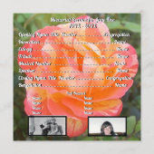 Oranje Roos Foto Name Memorial Service Programmakaart (Achterkant)